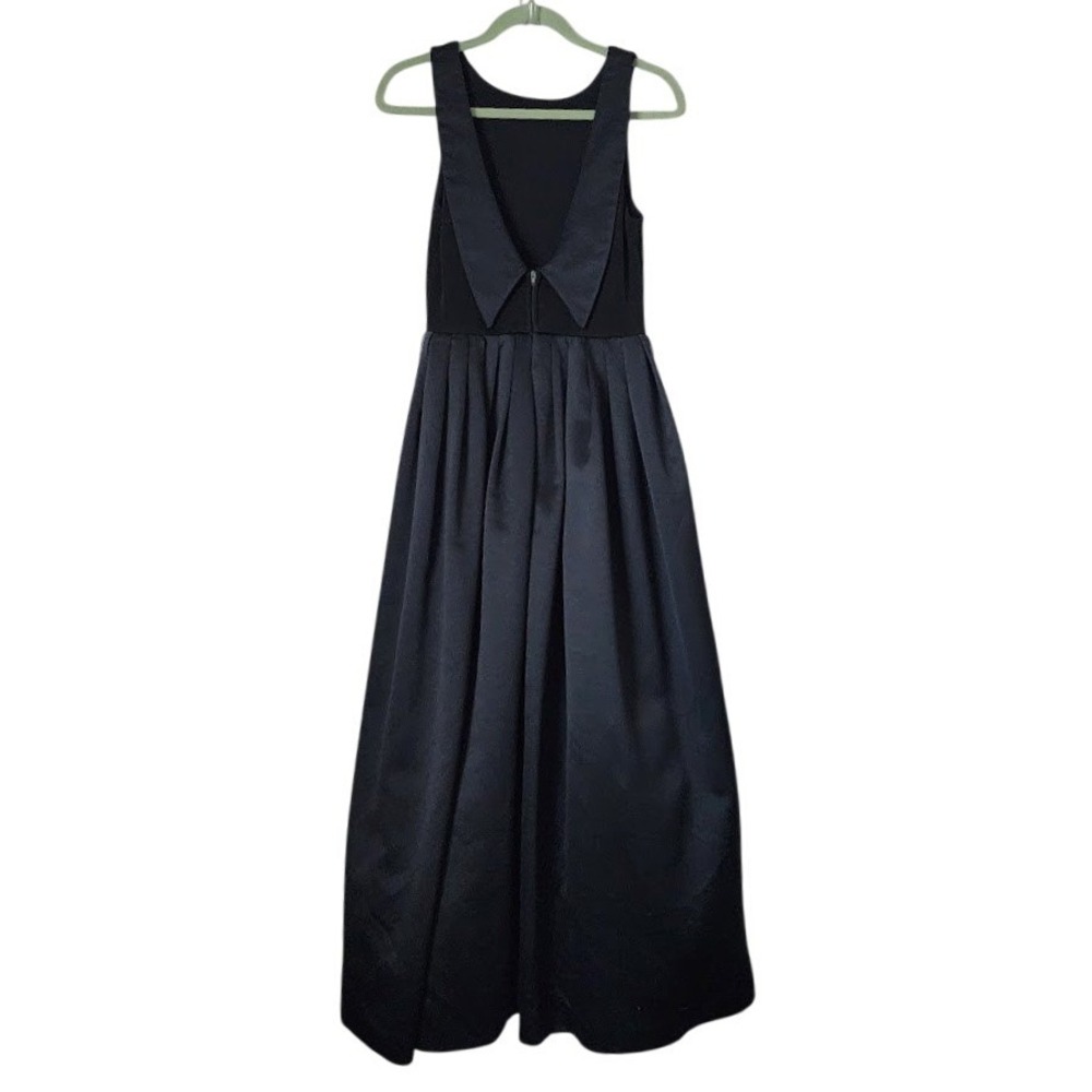 BARI JAY 90s VINTAGE Black Maxi Gown Low V Back Goth Whimsigoth Formal Dress
